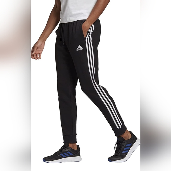 adidas Other - Brand new adidas Mens Essentials Fleece Tapered Cuff 3-Stripes Pants